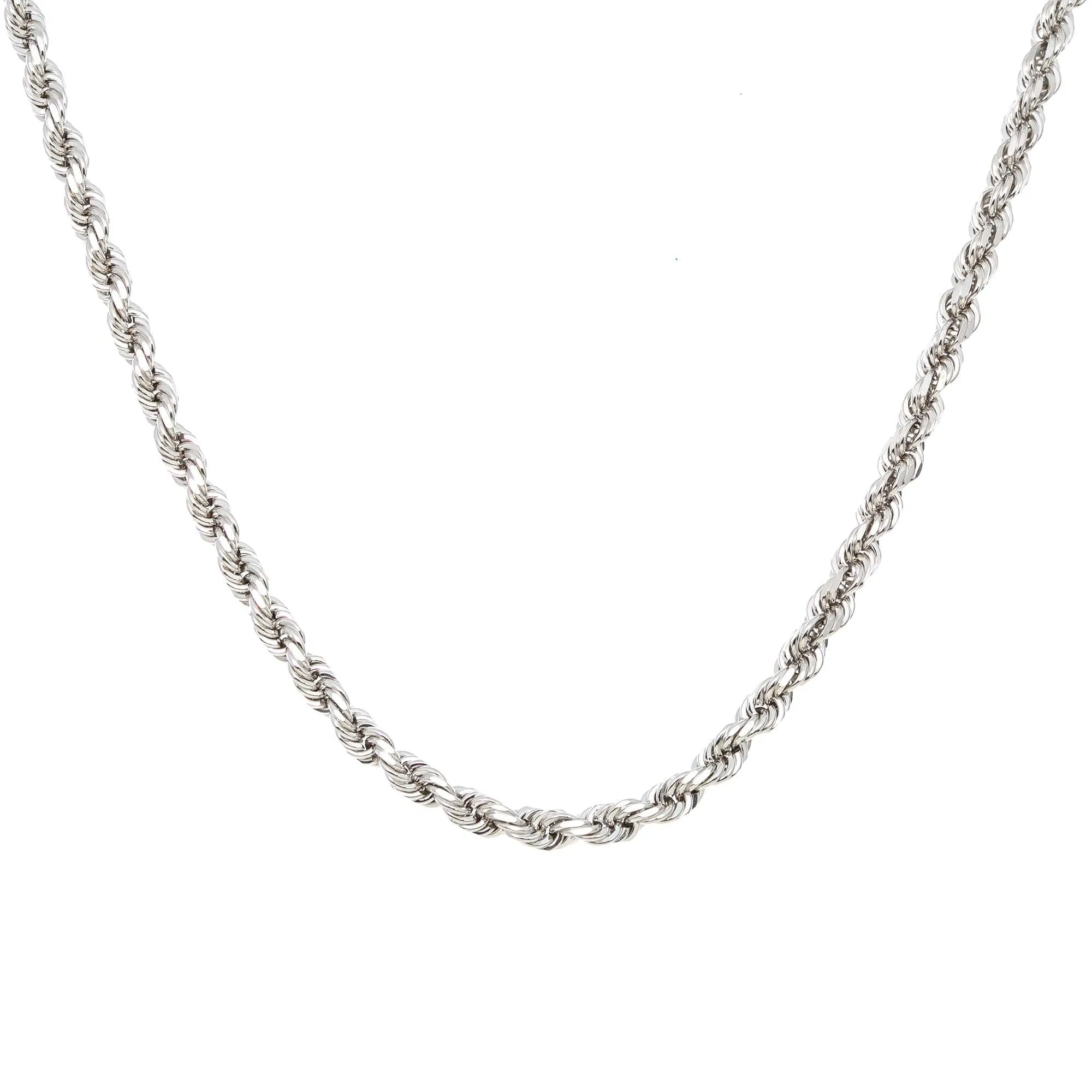 10K WHITE GOLD 5MM ROPE CHAIN