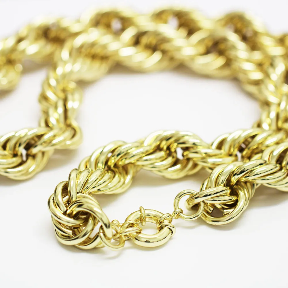 18k Gold Plated Jumbo Hip Hop Rope Chain 20mm x 30 inches long