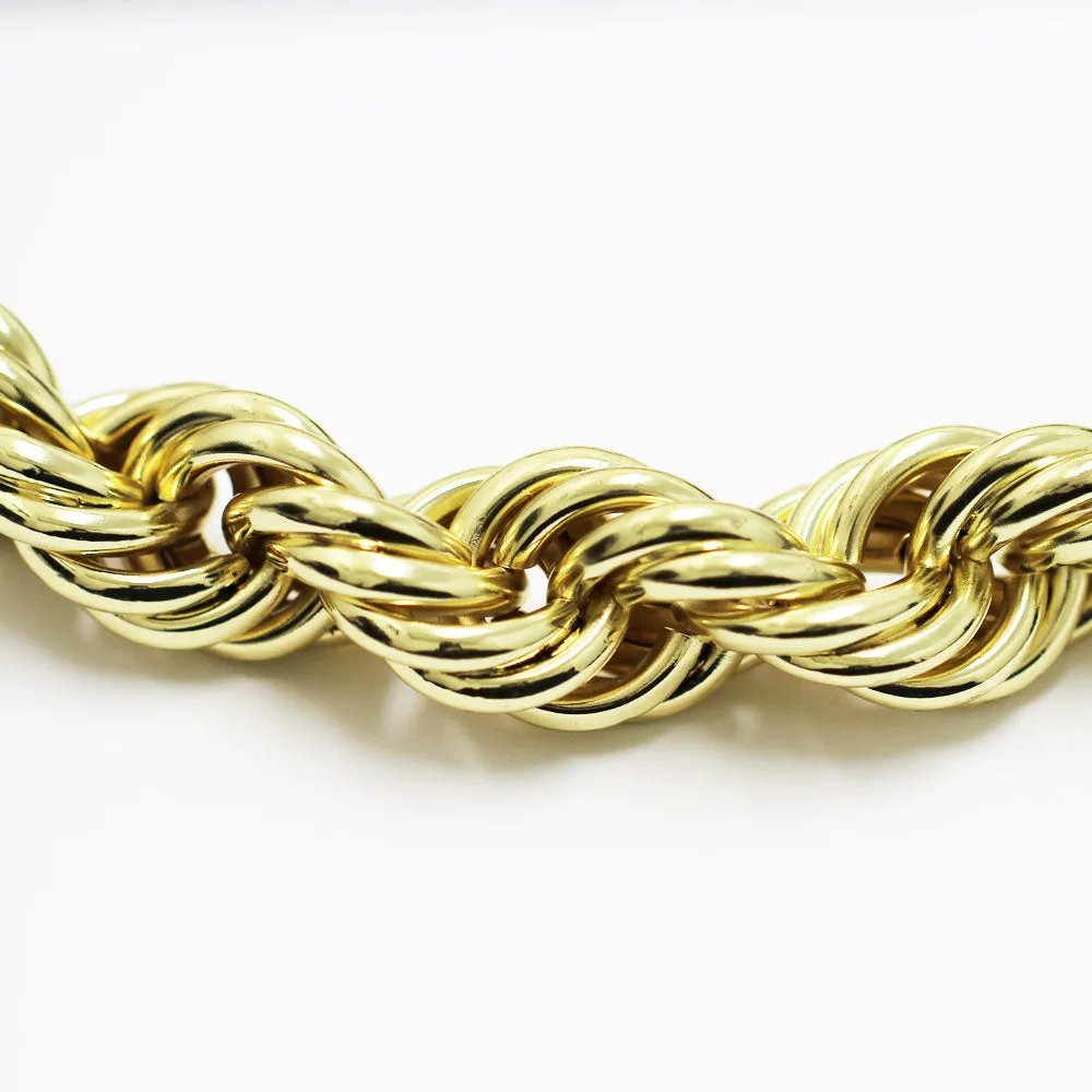 18k Gold Plated Jumbo Hip Hop Rope Chain 20mm x 30 inches long