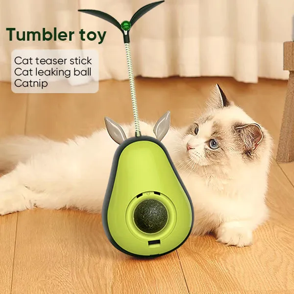 3-in-1 Avocado Wobbler Toy For Cats