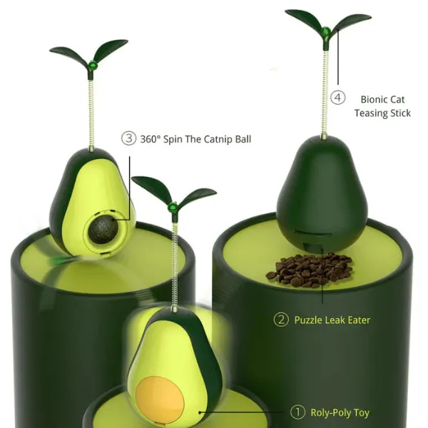 3-in-1 Avocado Wobbler Toy For Cats