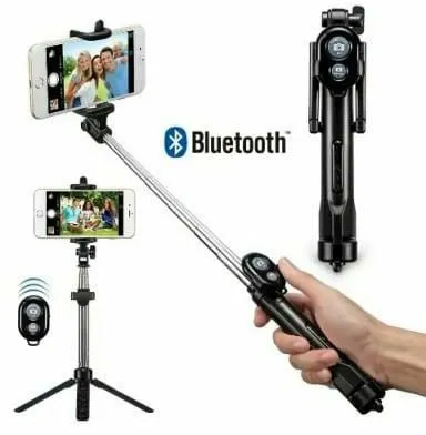 3 In 1 Monopod With Bluetooth Shutter And Build In Tripod WXY-01 - Assorted Colours