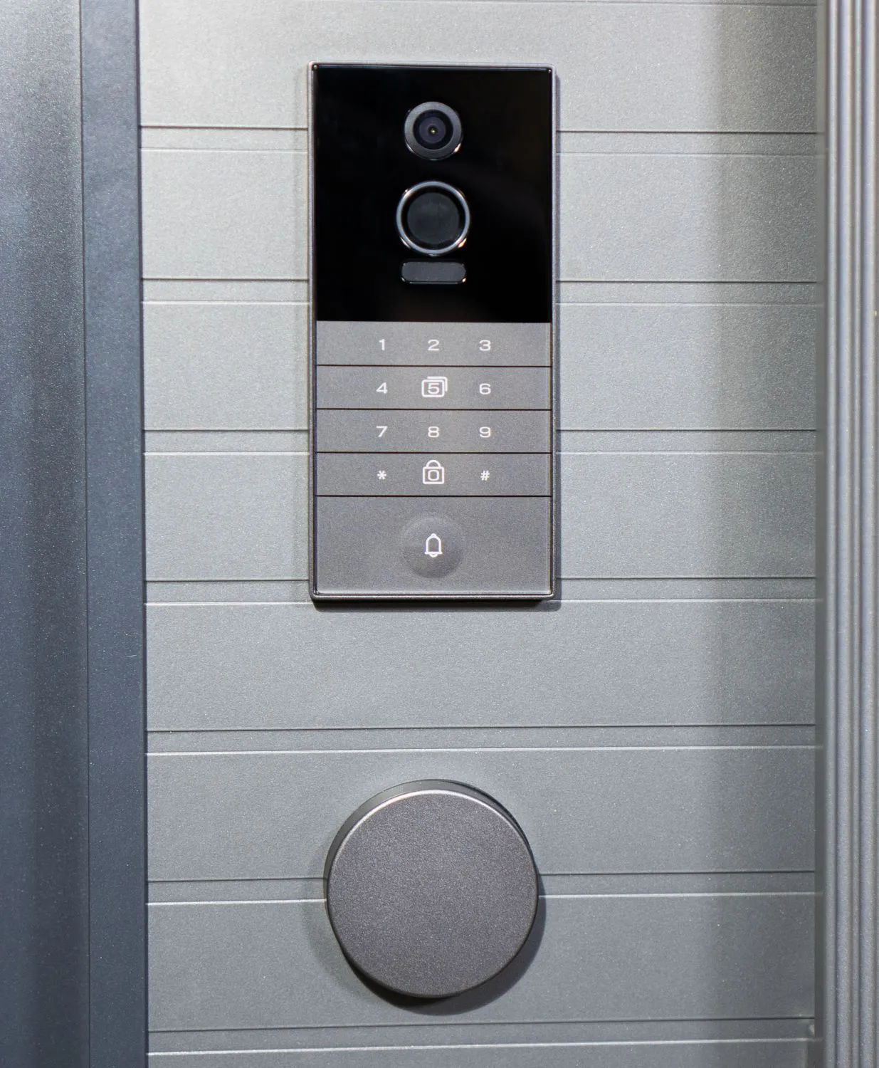 36x80" RH Security Door with Smart Lock in Grey