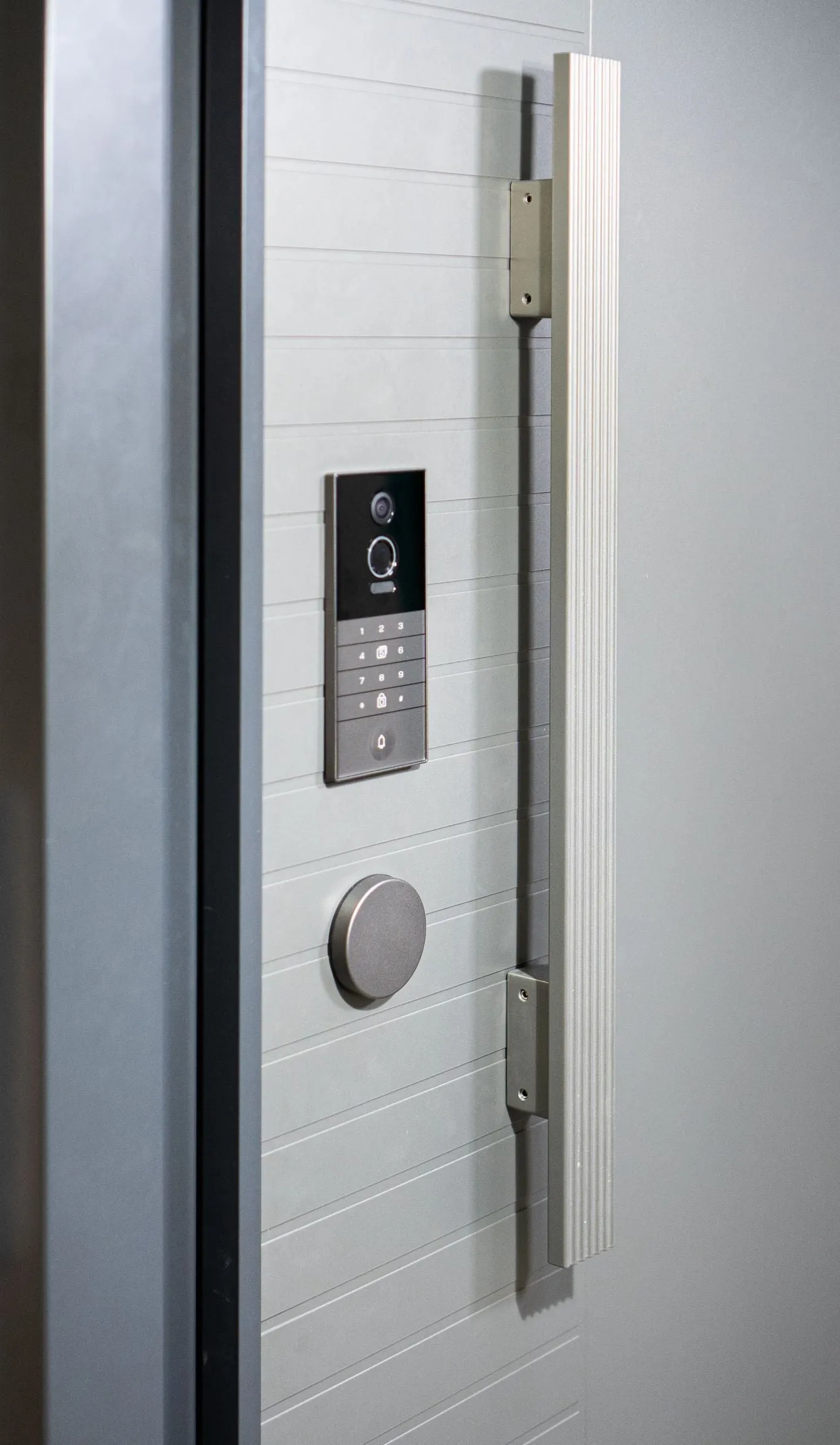 36x80" RH Security Door with Smart Lock in Grey