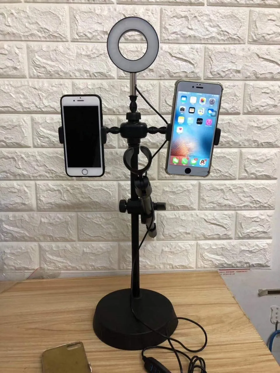 4 in 1 new mobile live voice professional stand with light and Mic holder