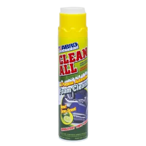 Abro Clean All 650ml Foam Cleaner, Deep Cleaning, Foaming Action Lifts Out Dirt and Removes Stains from Upholstery, Vinyl, and Carpeting, Fresh Lime Scent, Includes Brush Cap - FC-650 (MABRO012)