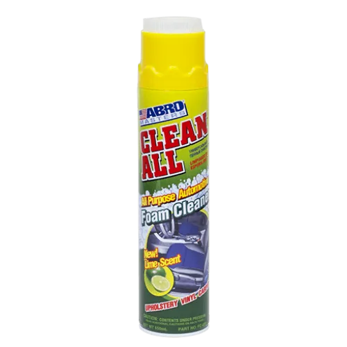 Abro Clean All 650ml Foam Cleaner, Deep Cleaning, Foaming Action Lifts Out Dirt and Removes Stains from Upholstery, Vinyl, and Carpeting, Fresh Lime Scent, Includes Brush Cap - FC-650 (MABRO012)