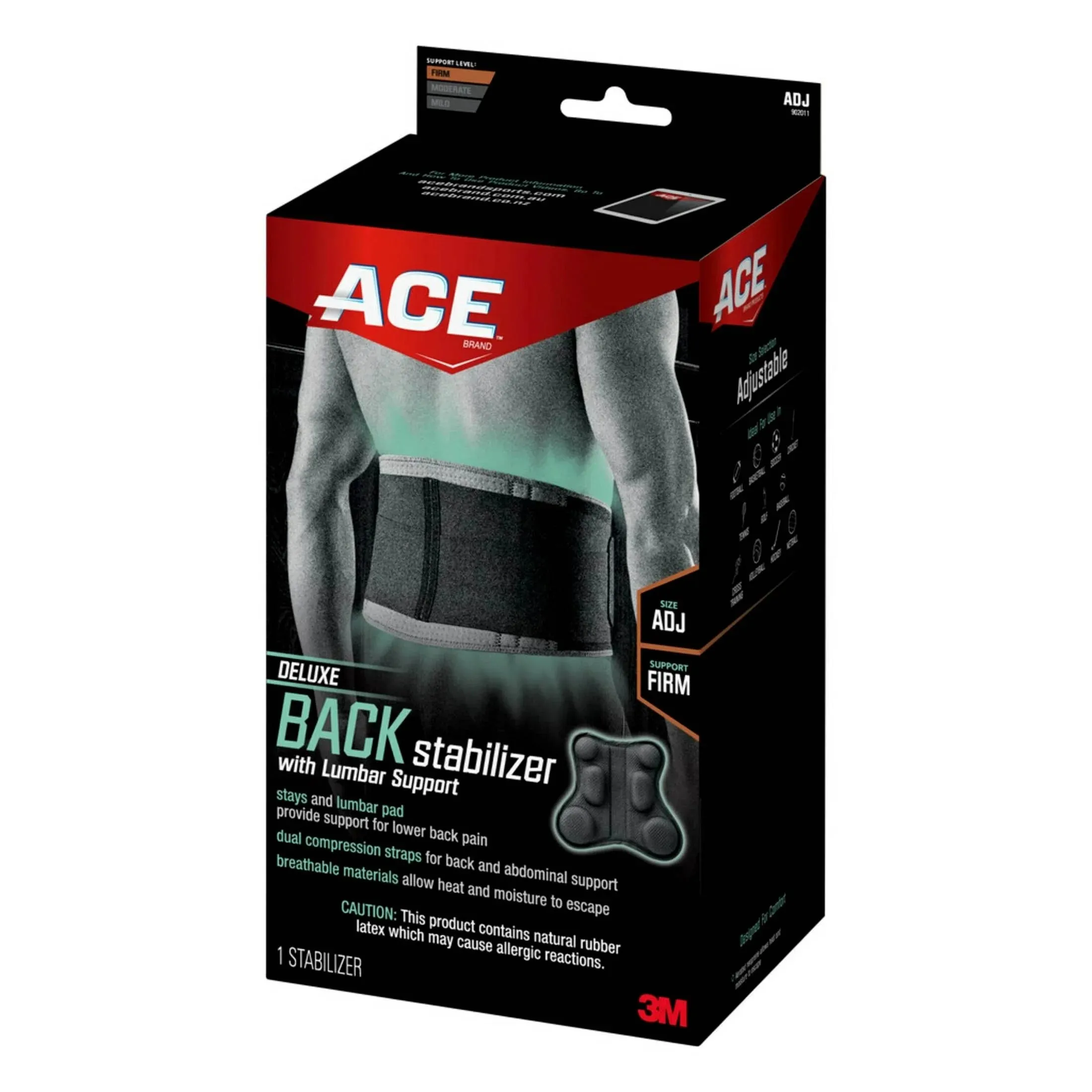 Ace Adjustable Sport Deluxe Back Stabilizer with Lumbar Support