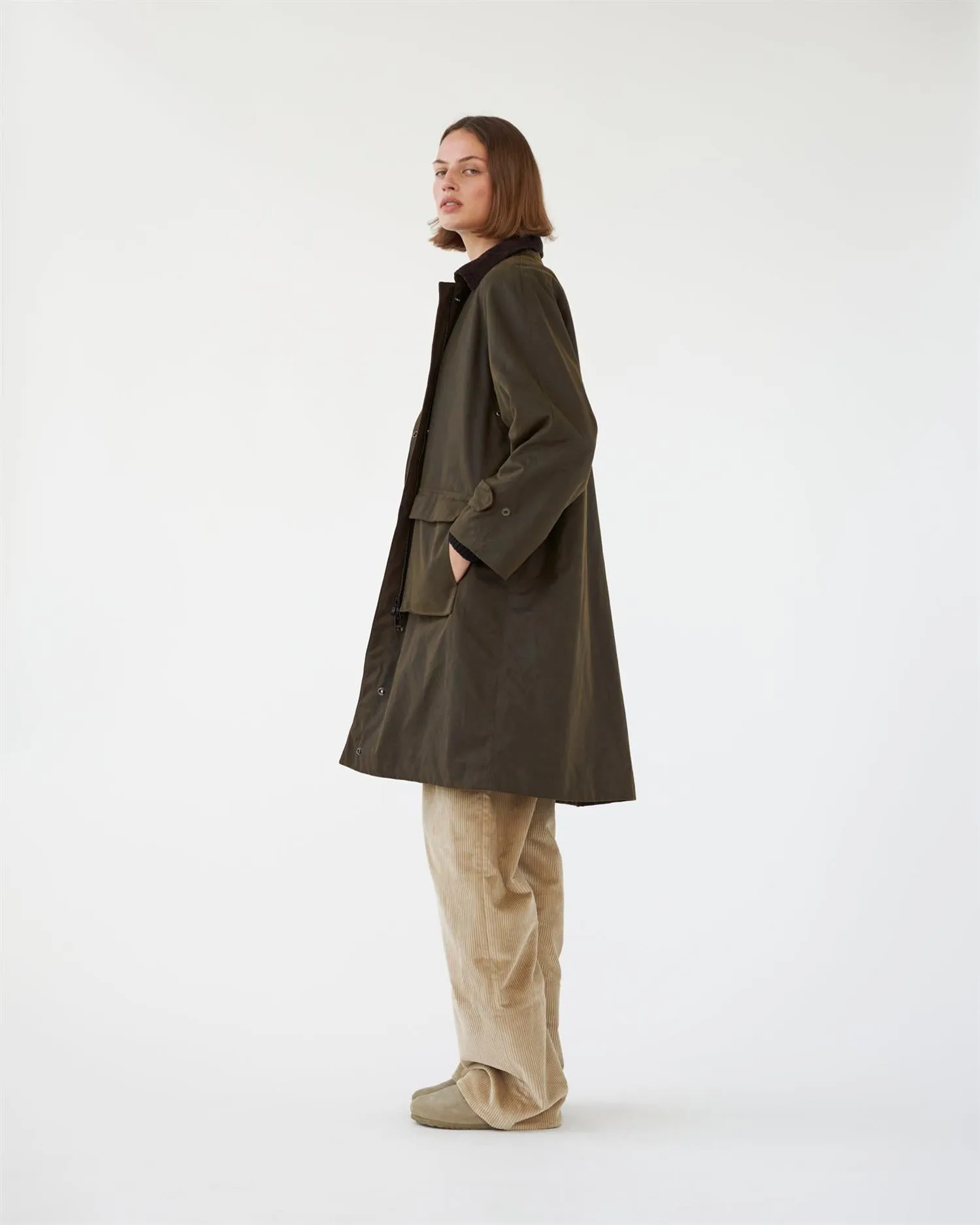 AF Agger - Oilskin Long Coat - Dark Green/Brown