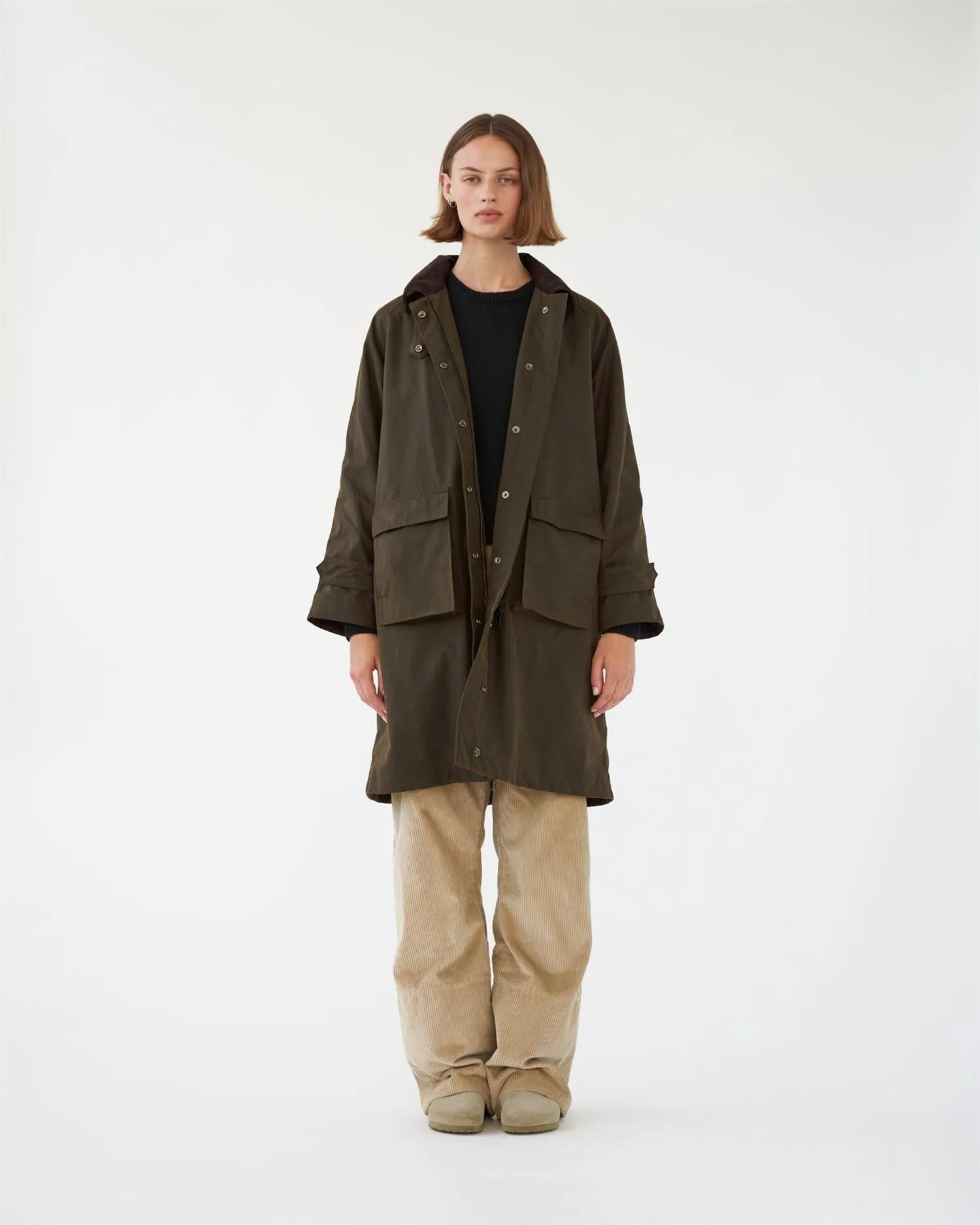 AF Agger - Oilskin Long Coat - Dark Green/Brown