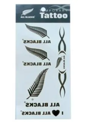 All Blacks Rugby Temporary Tattoos