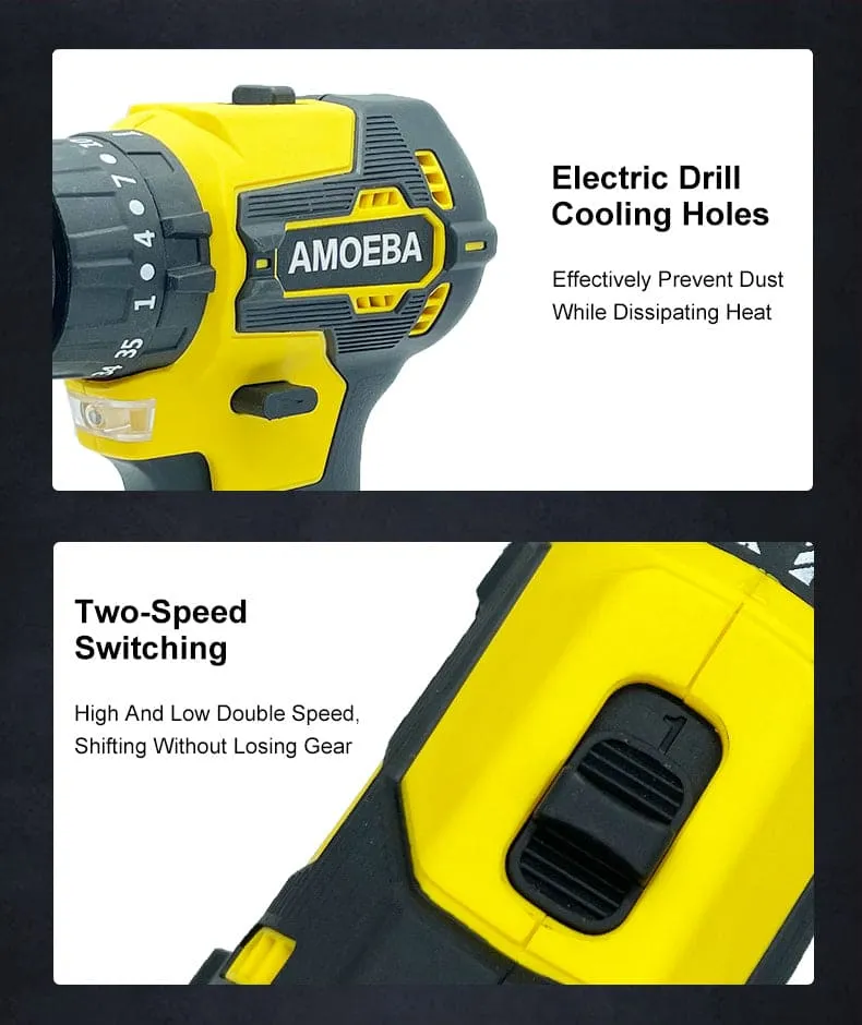 AMOEBA Brand Rechargeable Drill 21V Battery Drill 21V Charging Drill Machine- AMOEBA2