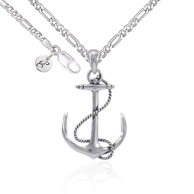 Anchor Rope Silver Necklace Set TSE696