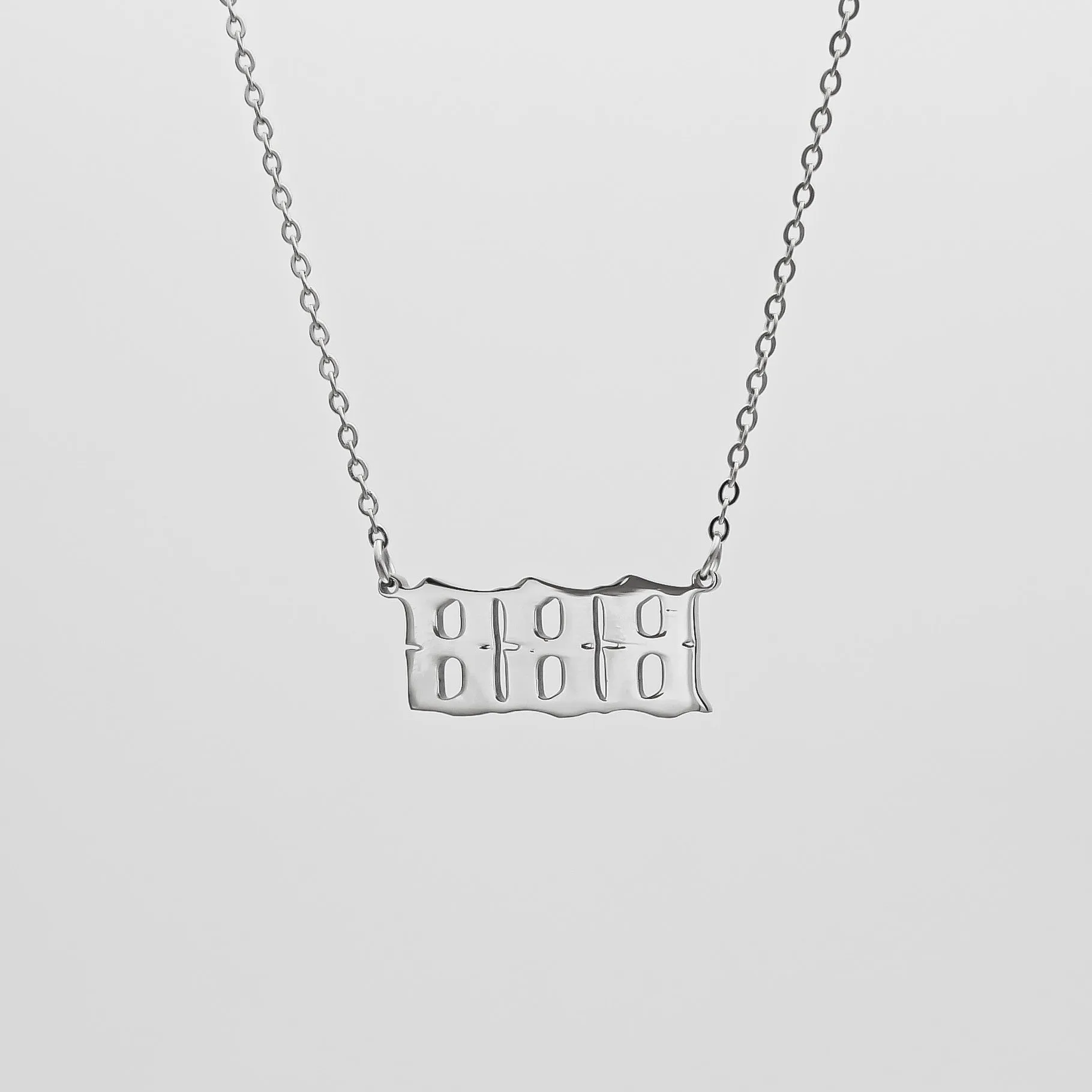 Angel Number Necklace - White Gold