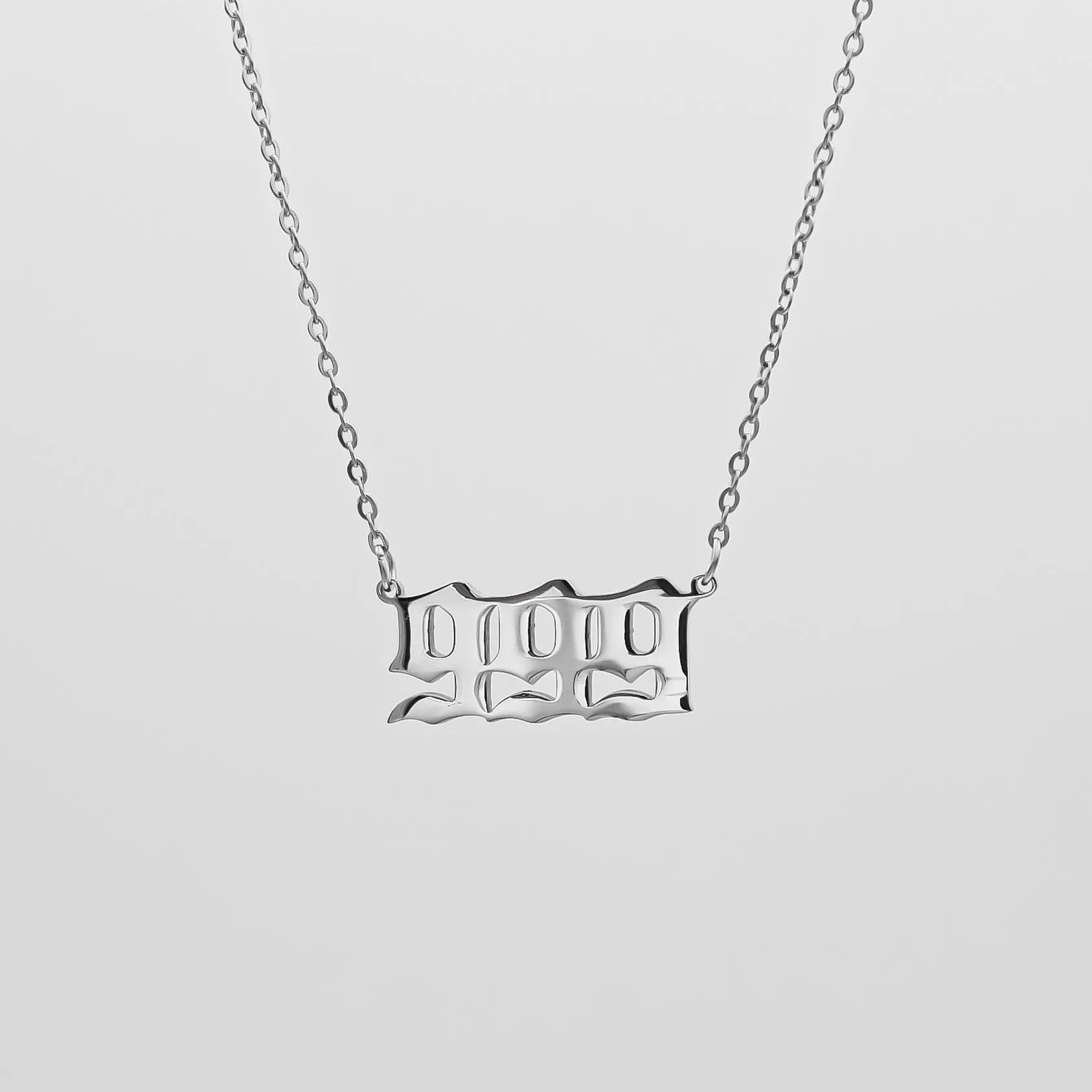 Angel Number Necklace - White Gold