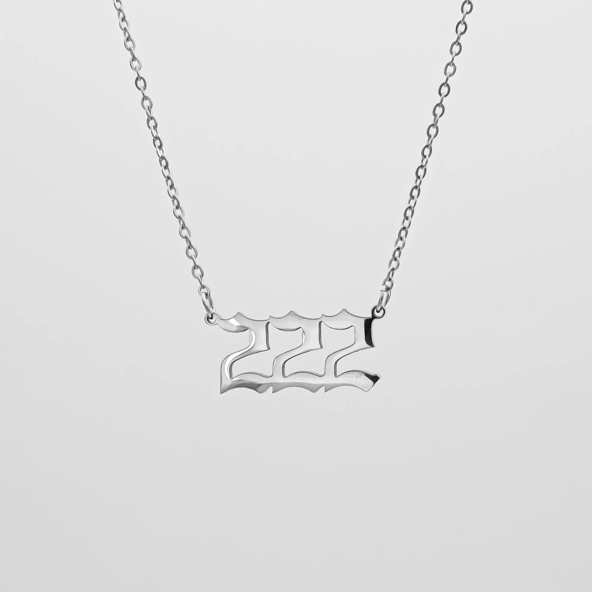 Angel Number Necklace - White Gold