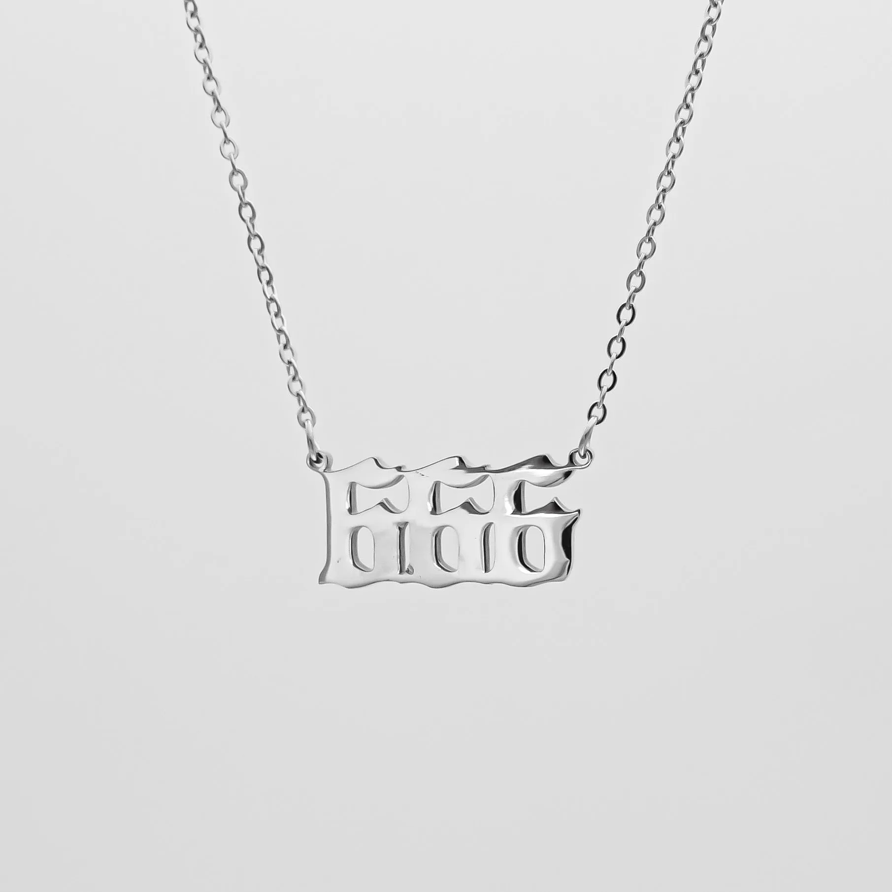 Angel Number Necklace - White Gold