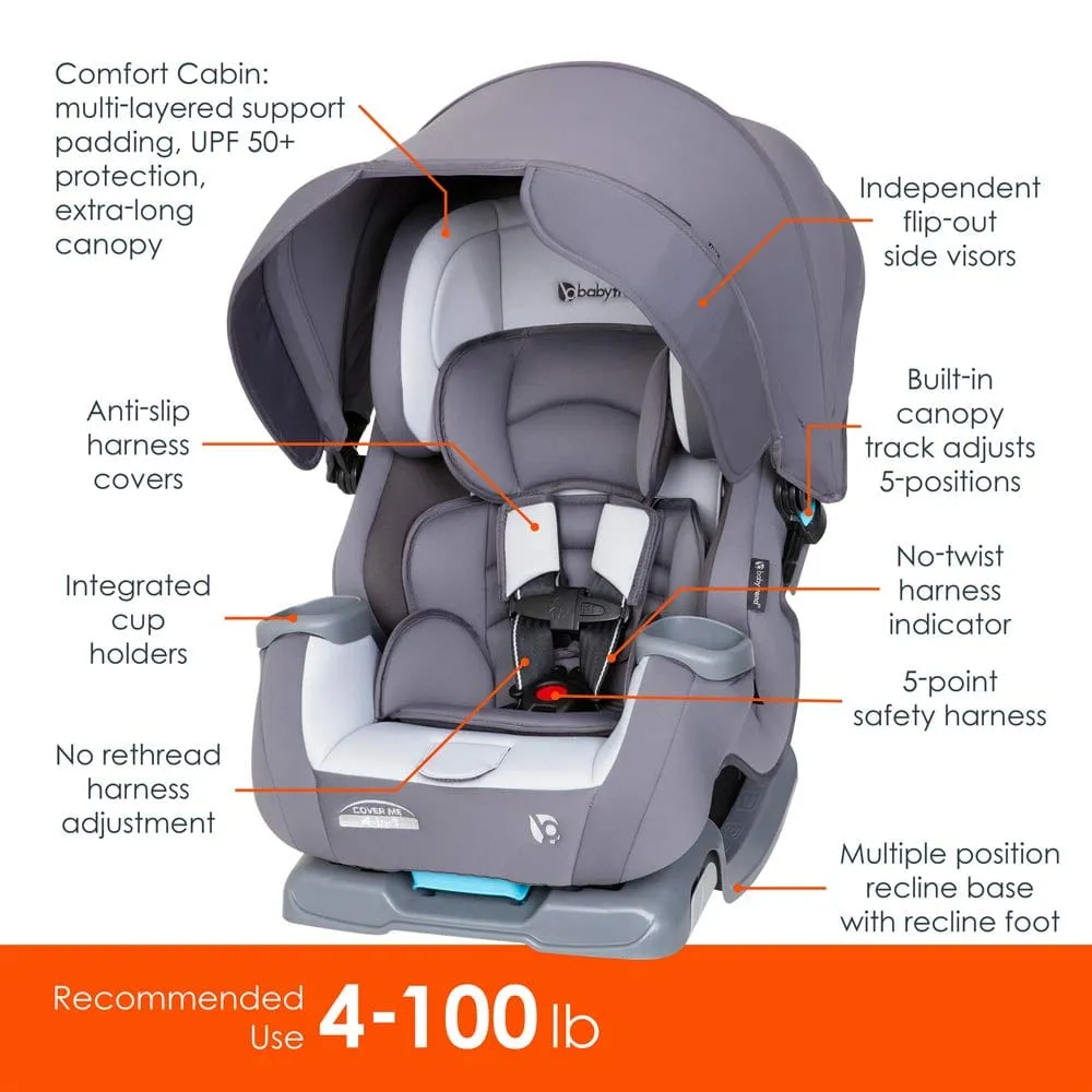 Baby Trend Cover Me 4 In 1 Convertible Car Seat with Dual Recline Comfort & Convenience with Adjustment - CV89D08B