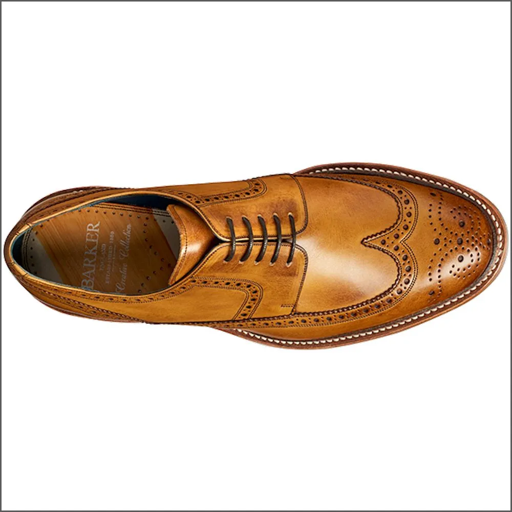 Barker Bailey Cedar Hand Painted Derby Wingtip Brogue--