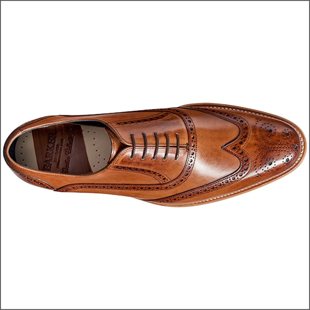 Barker Valiant Brown Hand Painted Wingtip Brogue^