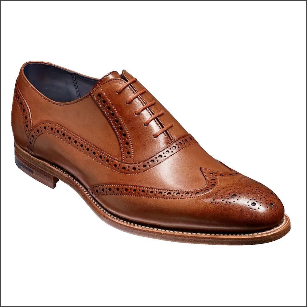 Barker Valiant Brown Hand Painted Wingtip Brogue^