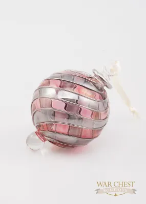 Beribboned Red & Silver Ornament