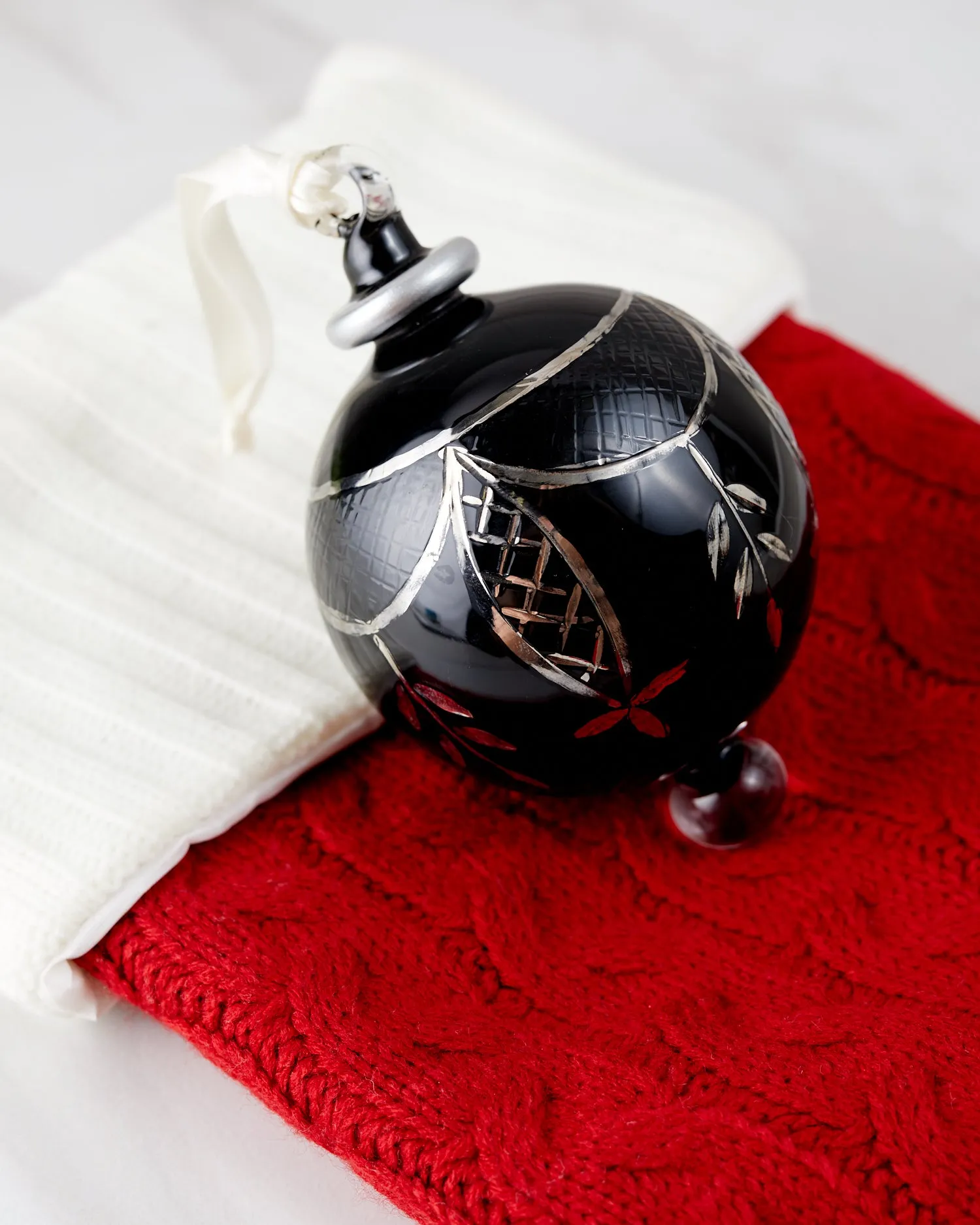 Black and Silver Ball Ornament