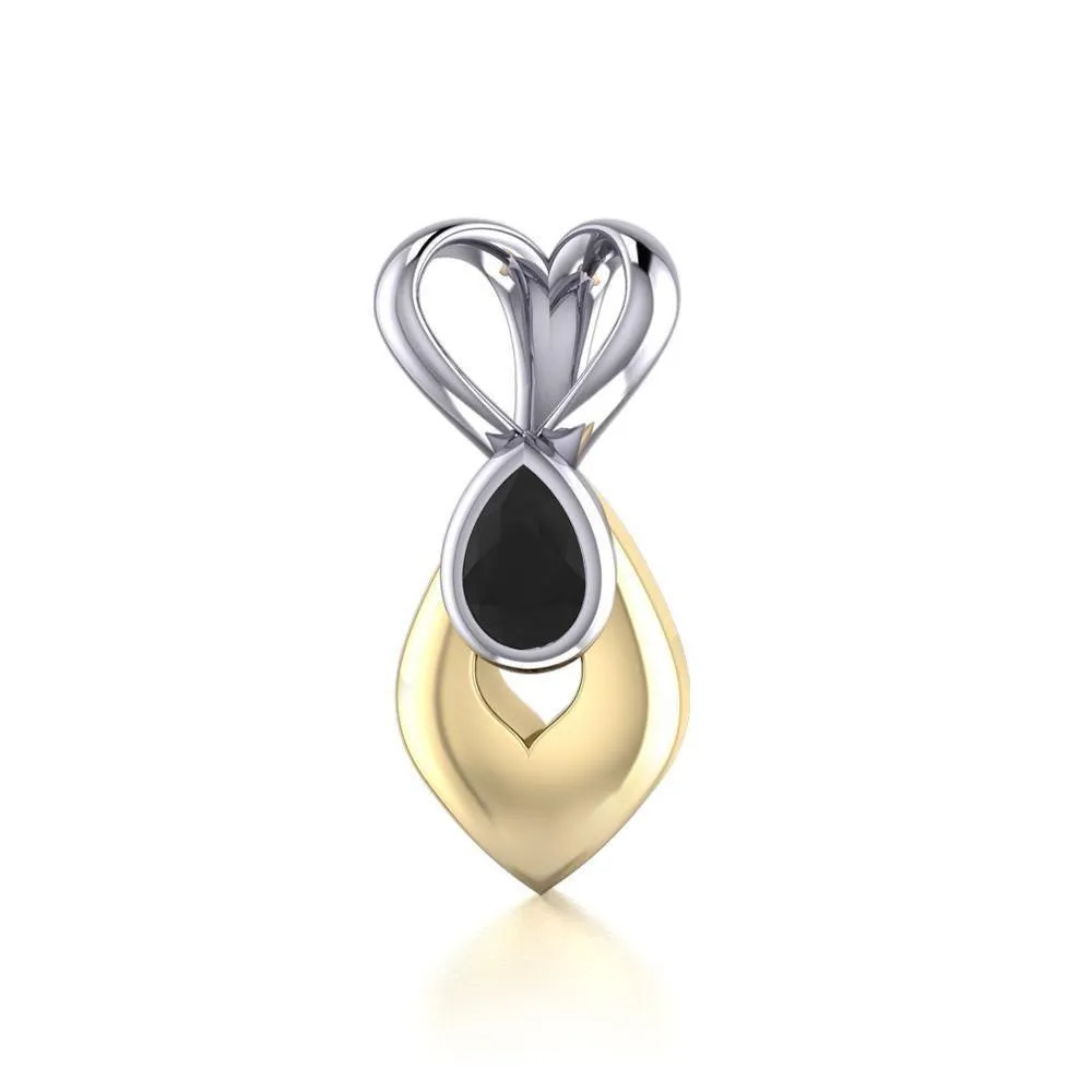 Black Magic Contemporary Silver & Gold Pendant MPD841