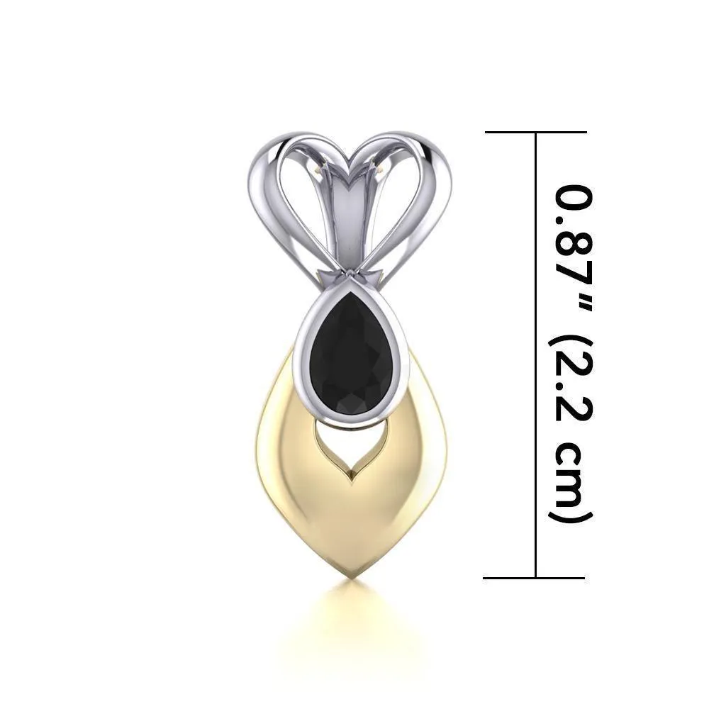 Black Magic Contemporary Silver & Gold Pendant MPD841