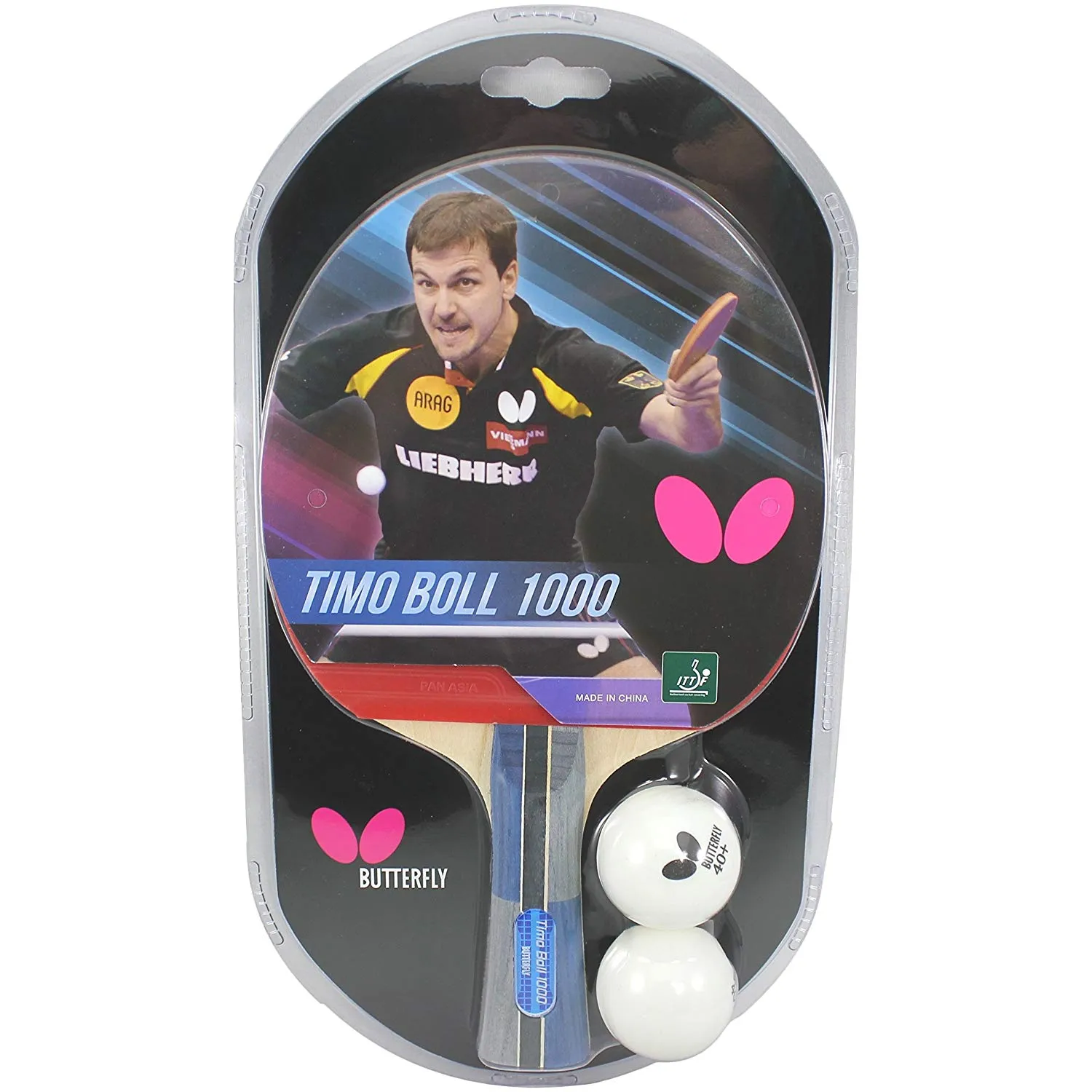 Butterfly Timo Boll 1000 Table Tennis Bat With 2 Balls