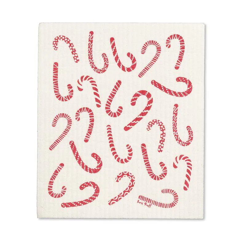 Candycane Swedish Dishcloths Set of 2