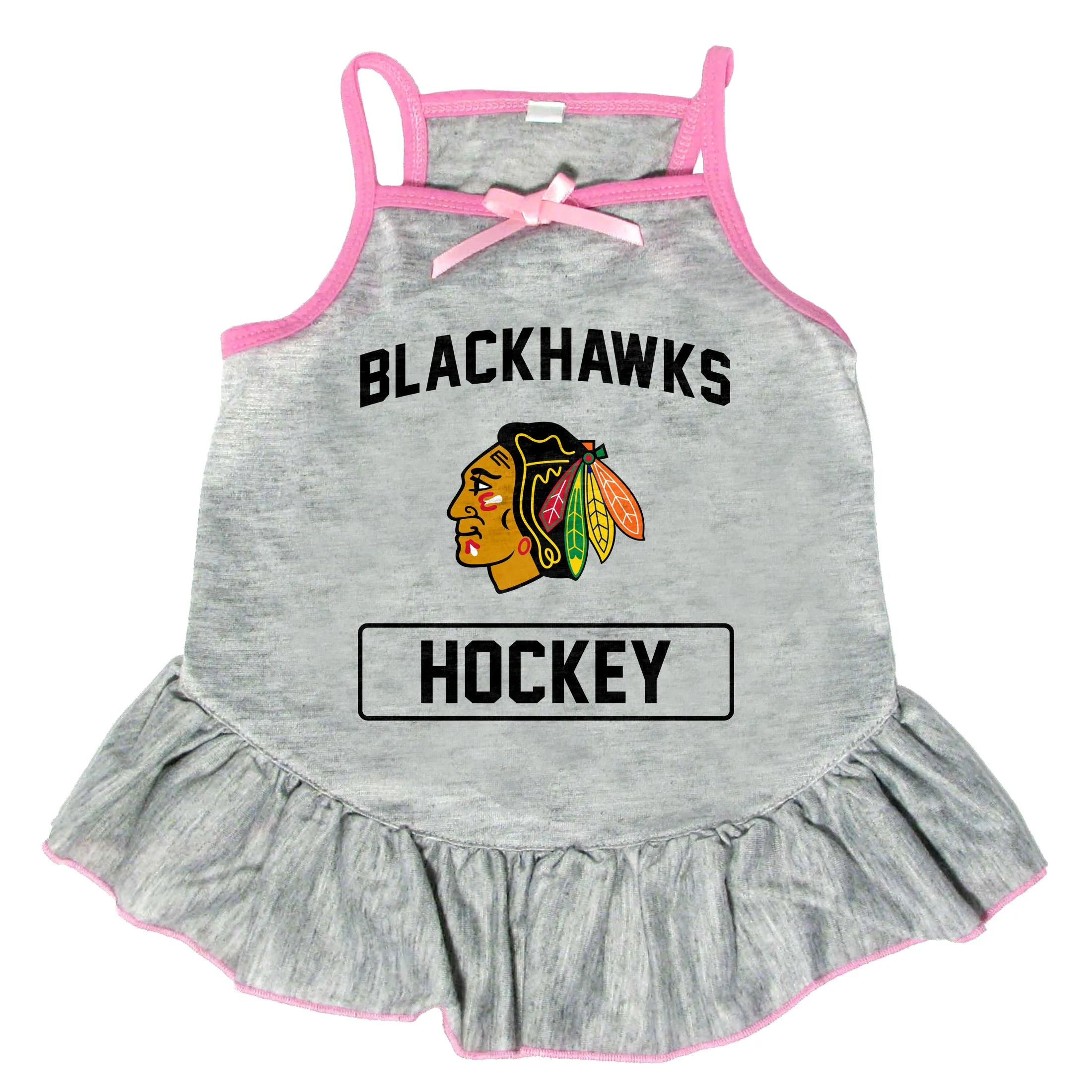 Chicago Blackhawks Pet Dress Grey Type