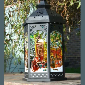 Christmas Cat Postbox Lantern