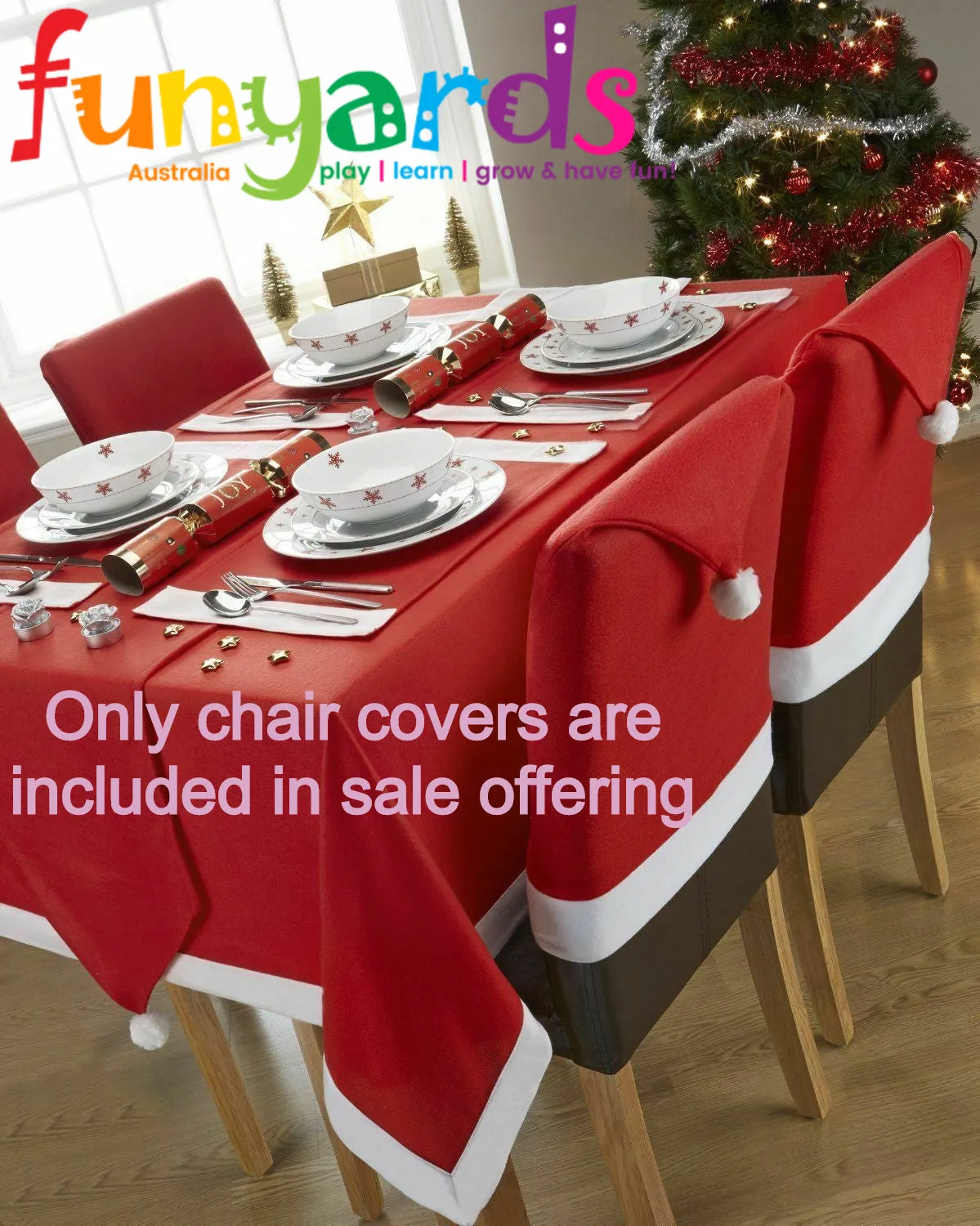 Christmas Chair Seat Cover Decoration Xmas Dinner Party Santa Gift-Large Chair deco