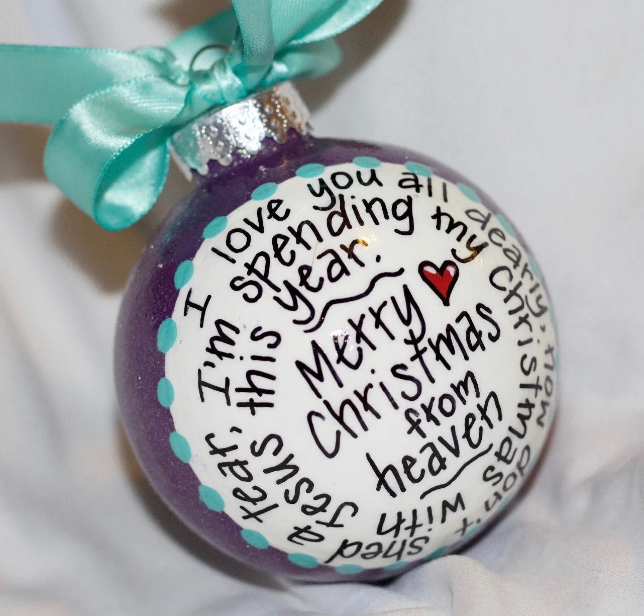 Christmas in Heaven Ornament - Memorial Ornament, Angel in Heaven, Christmas Ornament, Holiday Ornament, In Memory, Rest in Peace