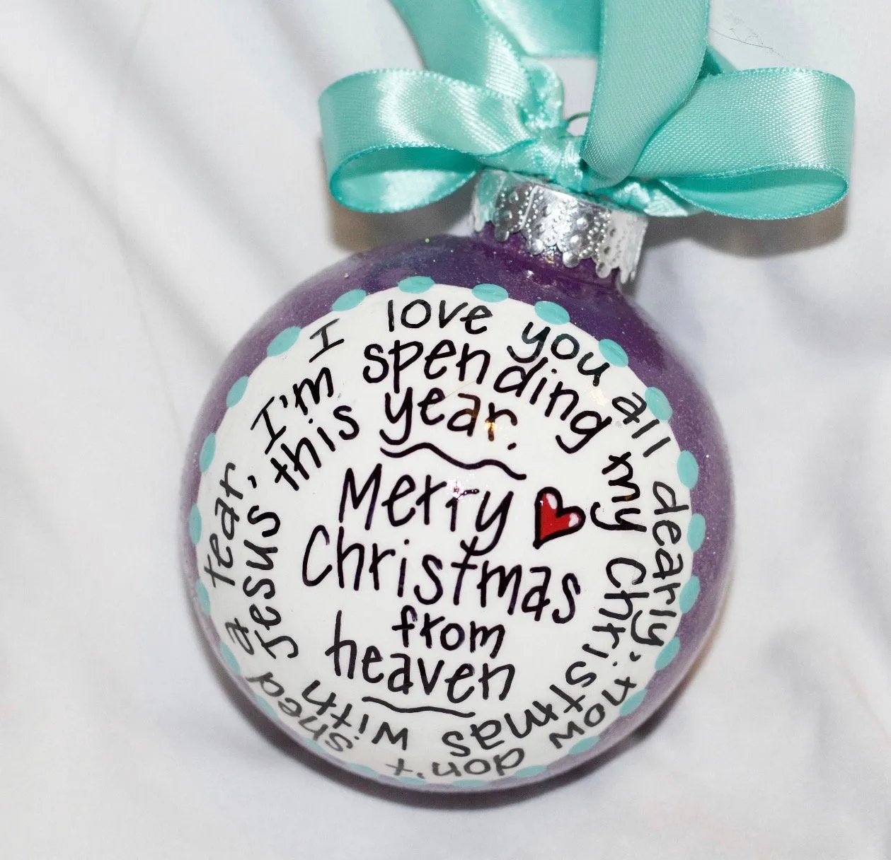 Christmas in Heaven Ornament - Memorial Ornament, Angel in Heaven, Christmas Ornament, Holiday Ornament, In Memory, Rest in Peace