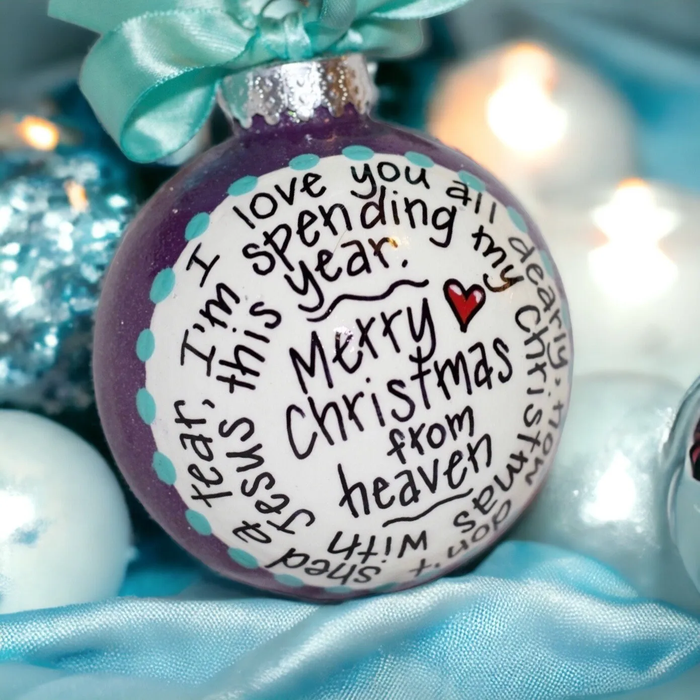 Christmas in Heaven Ornament - Memorial Ornament, Angel in Heaven, Christmas Ornament, Holiday Ornament, In Memory, Rest in Peace