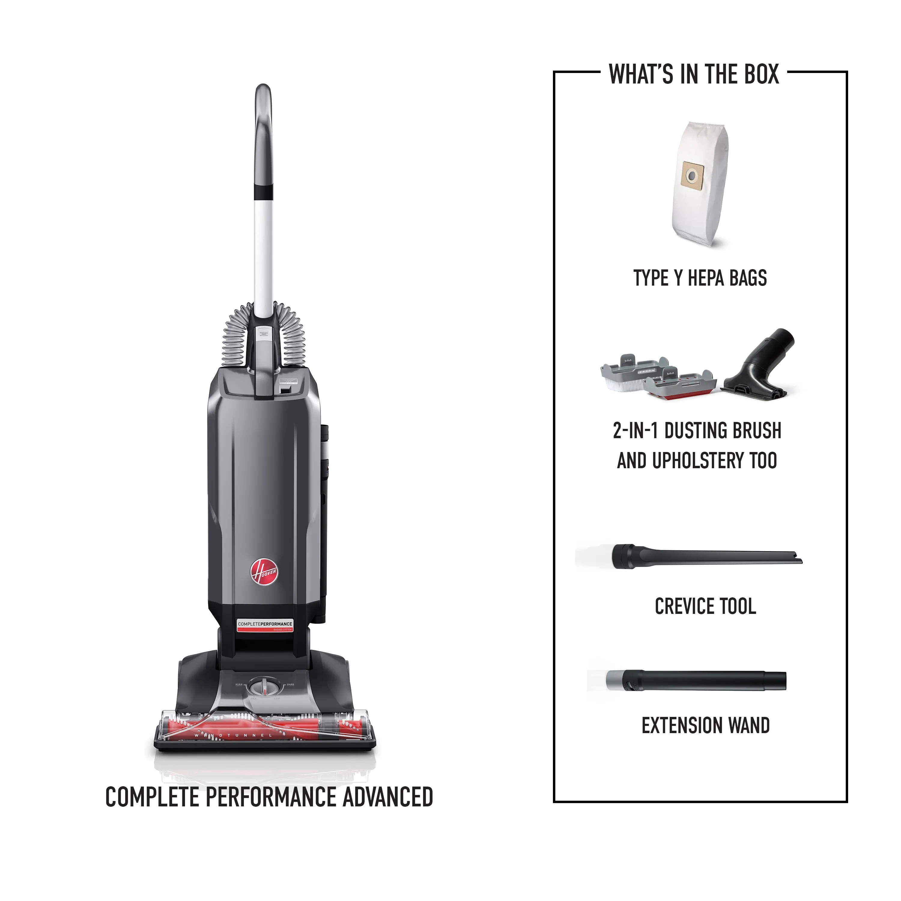 Complete Performance Advanced Bagged Upright Vacuum   4 HEPA Bags Exclusive Bundle