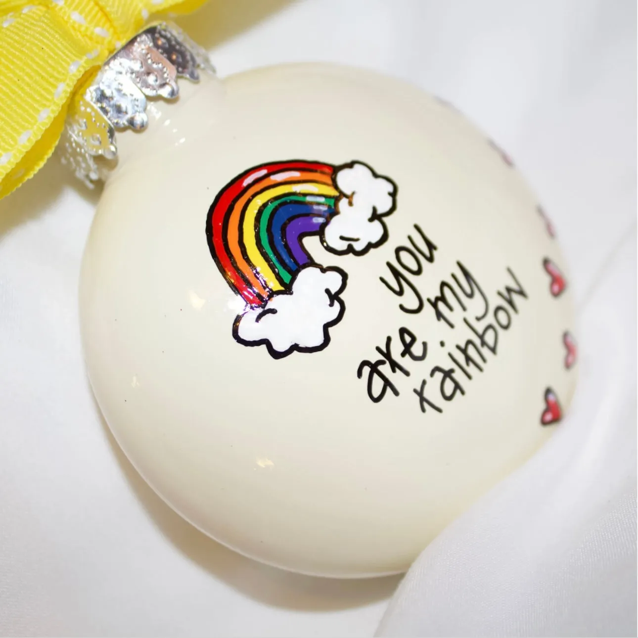 Custom Handmade Ornament: "You Are My Rainbow" (Can Be Personalized)