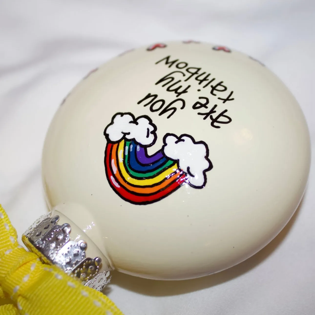 Custom Handmade Ornament: "You Are My Rainbow" (Can Be Personalized)