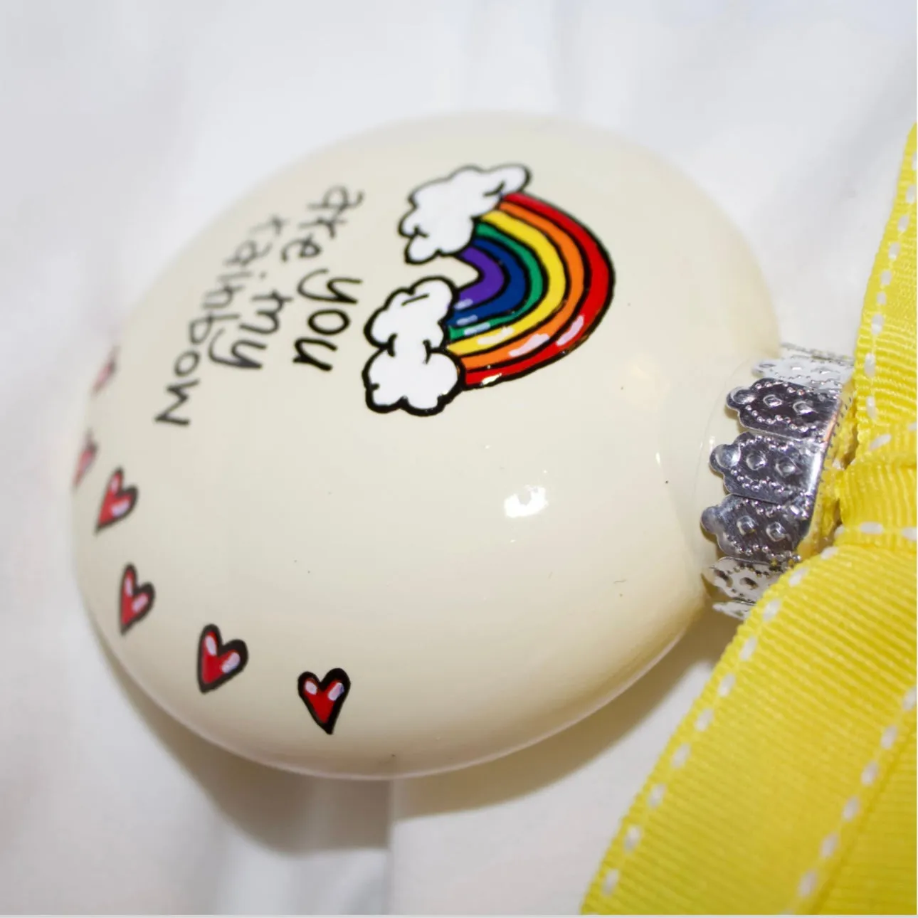 Custom Handmade Ornament: "You Are My Rainbow" (Can Be Personalized)