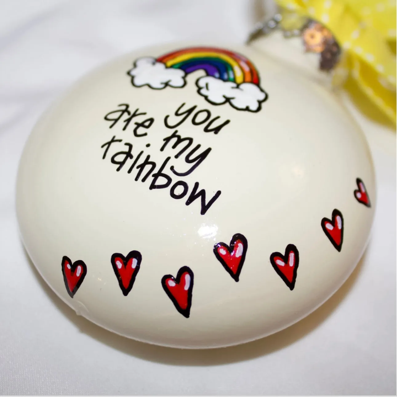 Custom Handmade Ornament: "You Are My Rainbow" (Can Be Personalized)