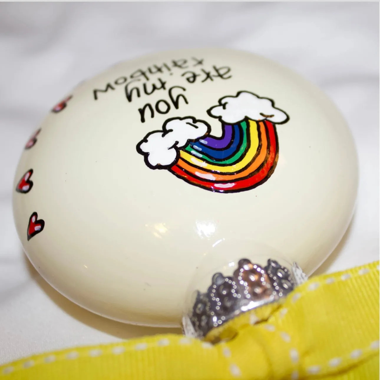 Custom Handmade Ornament: "You Are My Rainbow" (Can Be Personalized)