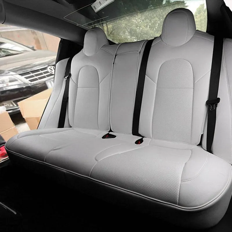 Custom Leather Seat Covers for Tesla Model 3 Rear Seats 2023 2022 2021 2020 2019 2018 2017