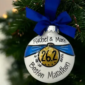 Custom Race Ornament - Marathon Ornament, Triathlon Ornament, Christmas Ornament, Holiday Ornament, Runner Ornament, Running Club, 5K, Race