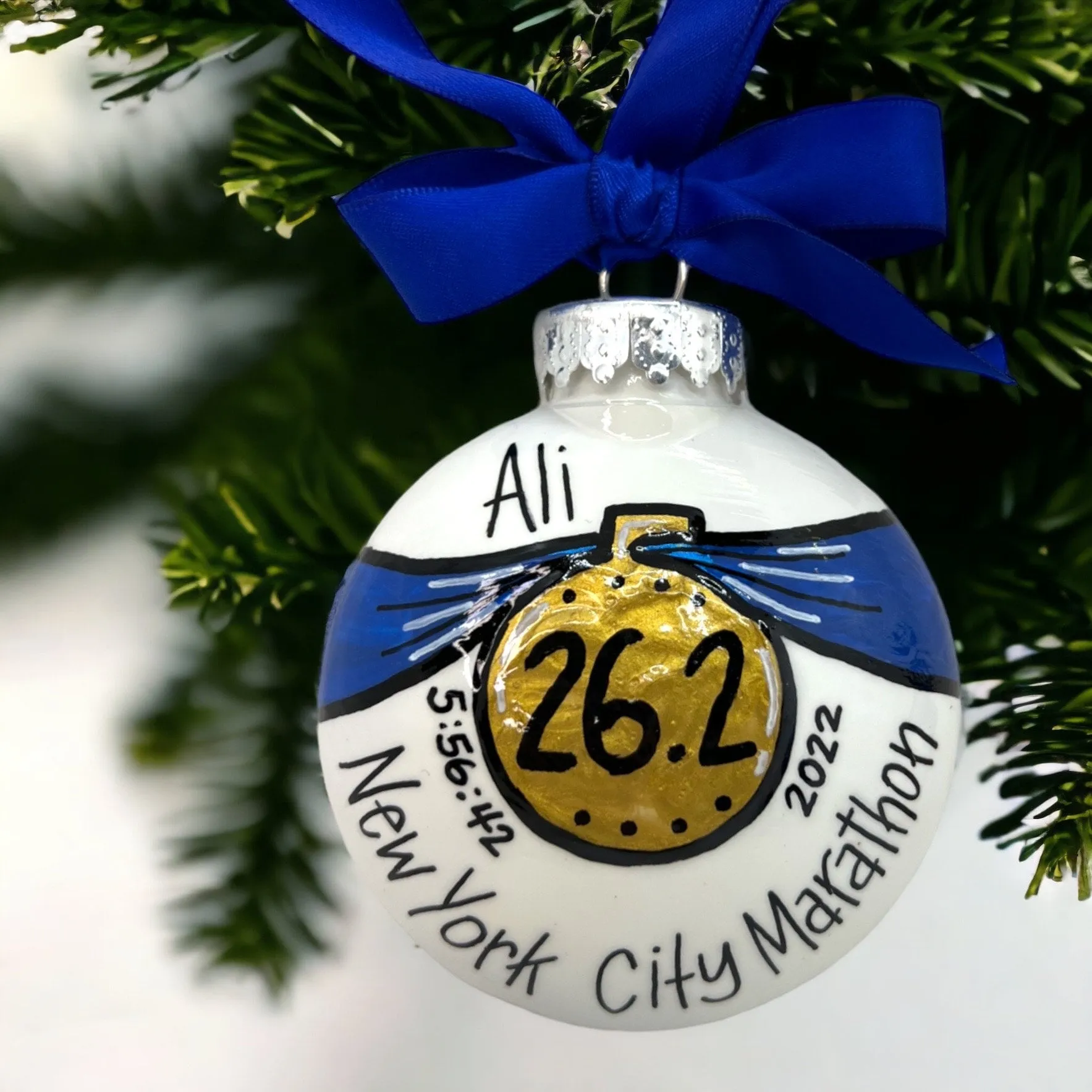 Custom Race Ornament - Marathon Ornament, Triathlon Ornament, Christmas Ornament, Holiday Ornament, Runner Ornament, Running Club, 5K, Race