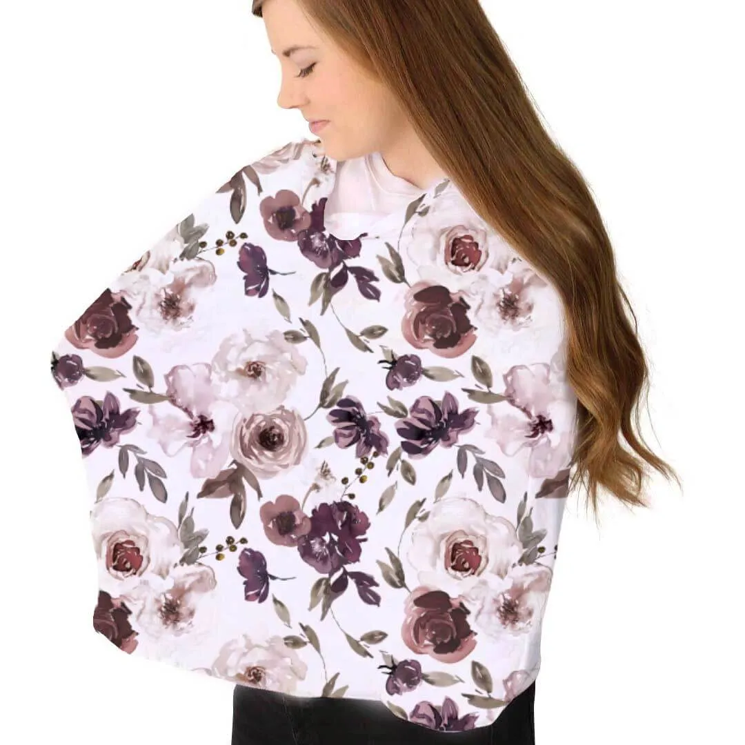 Demi's Dusty Purple Floral Multi-Use Stretchy Car Seat & Nursing Cover