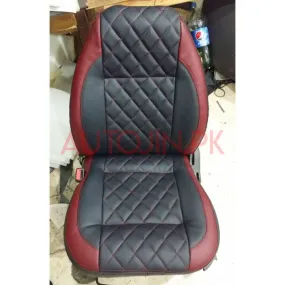 Diamond Cut Car Seat Covers for Hatchbacks Red & Black