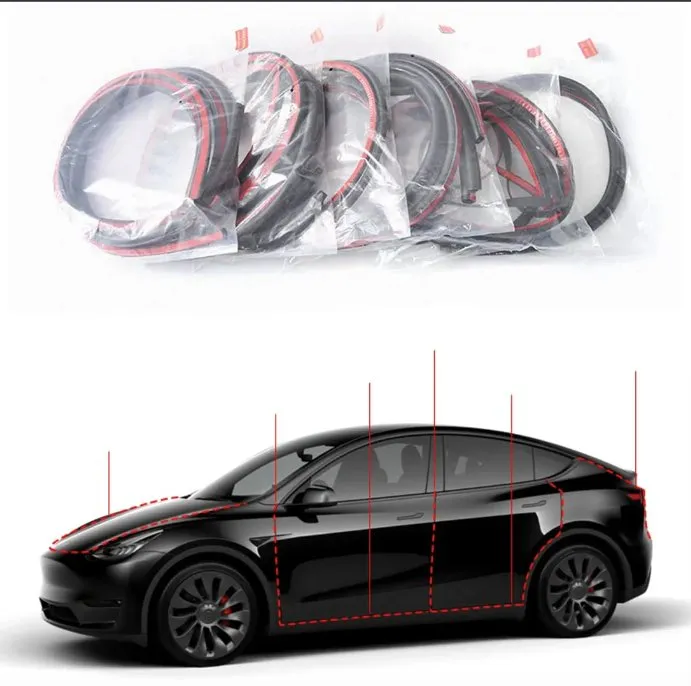 Door Seal Rubber Kit Full-Body Noise Reduction for Model Y