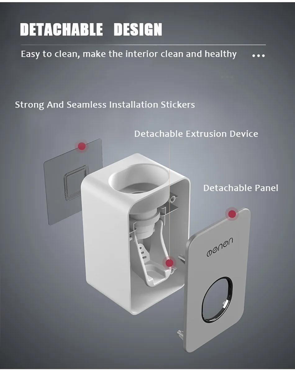 Dust-Proof Automatic Toothpaste Dispenser with Squeezer